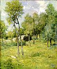 Julian Alden Weir Canvas Paintings - Midsummer Landscape
